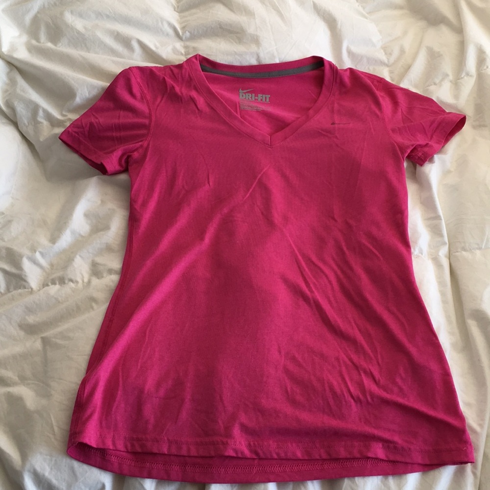 Nike Dri-FIT Pink V-neck Workout Top